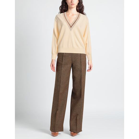 Sandro Women's Bridget Knit V-Neck Sweater In Ivory Wool Cashmere Size 1 / Small - Picture 3 of 16